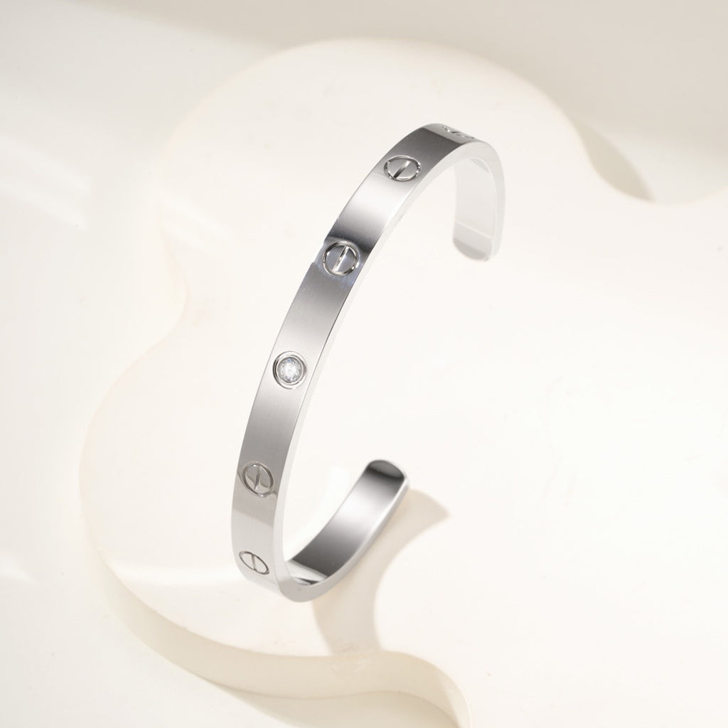 [Elite]LOVE BRACELET 6.1MM 1 DIAMOND OPEN CUFF