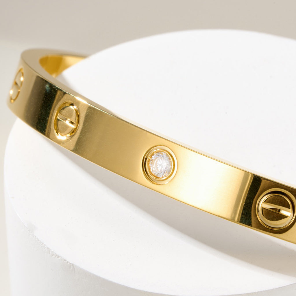 [Elite]LOVE BRACELET 6.1MM 1 DIAMOND OPEN CUFF