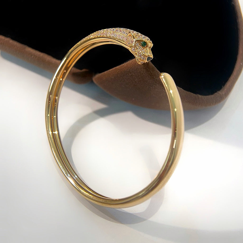 [Elite]PANTHERE HALF DIAMOND OPEN BRACELET