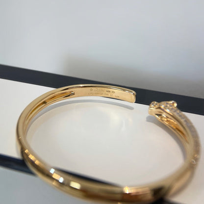 [Elite]PANTHERE HALF DIAMOND OPEN BRACELET
