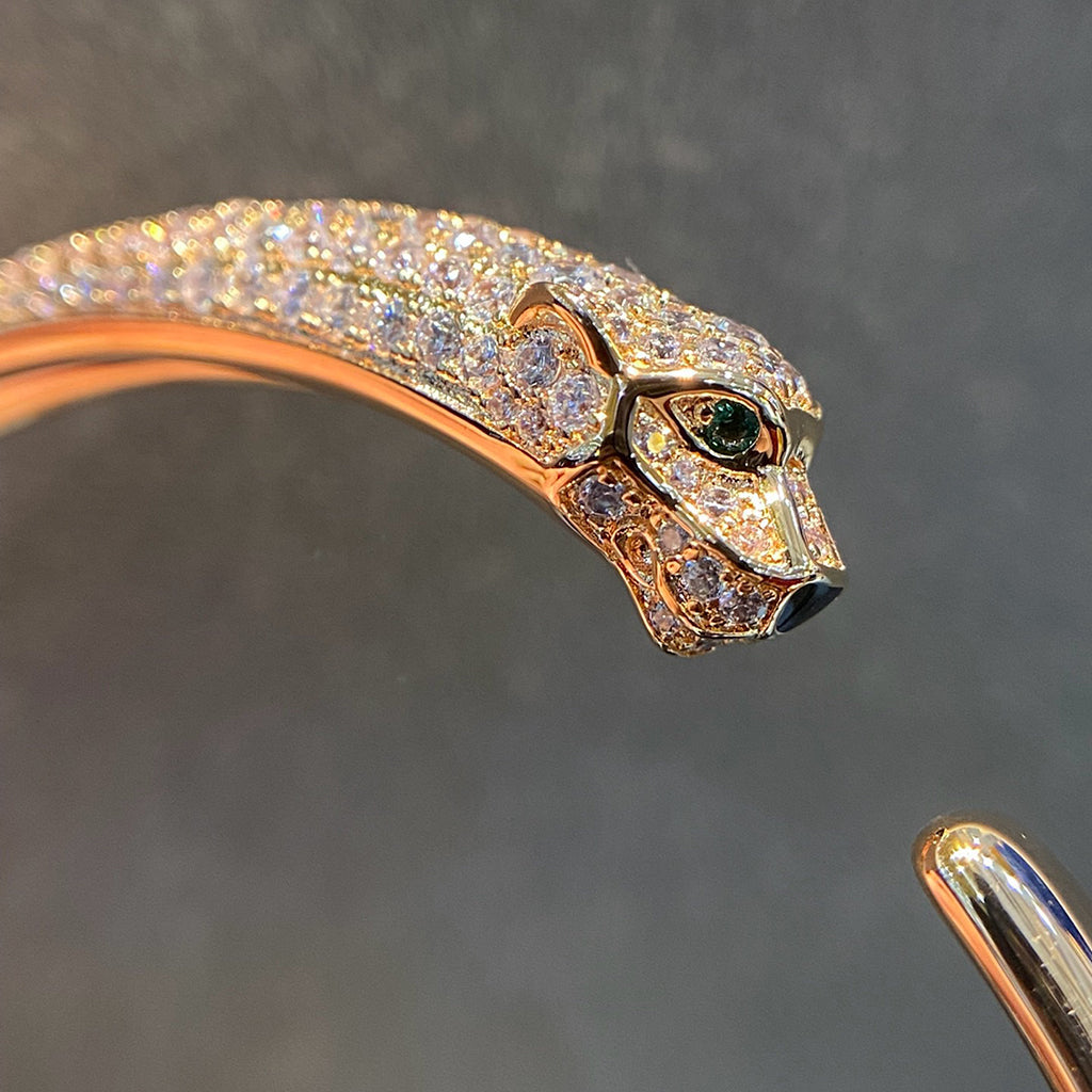 [Elite]PANTHERE HALF DIAMOND OPEN BRACELET