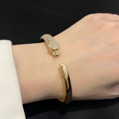[Elite]PANTHERE HALF DIAMOND OPEN BRACELET