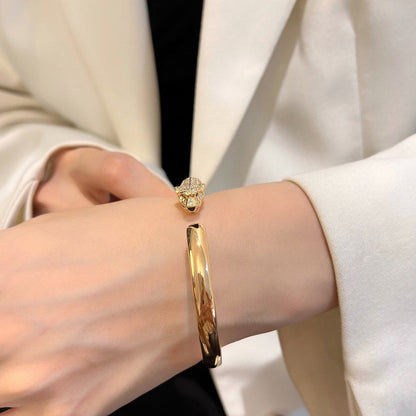 [Elite]PANTHERE HALF DIAMOND OPEN BRACELET