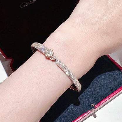 [Elite]PANTHERE FULL DIAMOND OPEN BRACELET