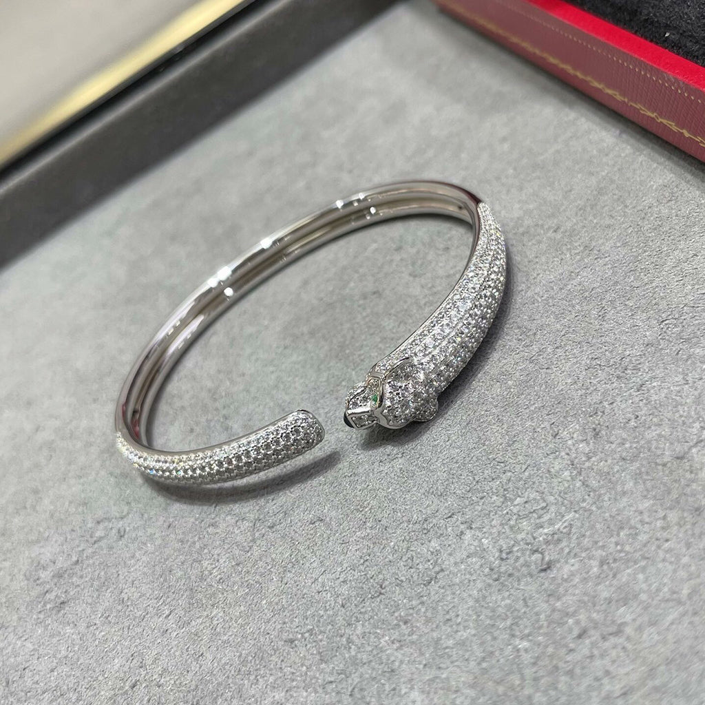 [Elite]PANTHERE FULL DIAMOND OPEN BRACELET