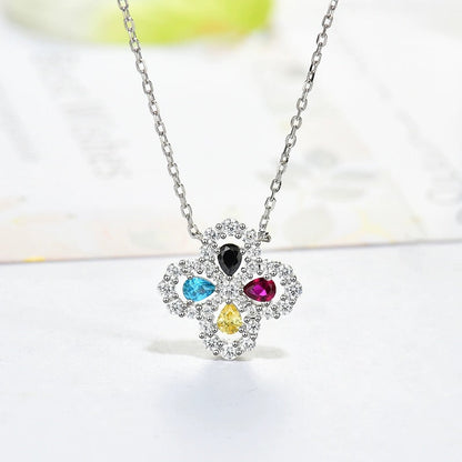 [Elite]LOOP NECKLACE FULL MOTIF DIAMOND 16MM MULTIPLE COLORS