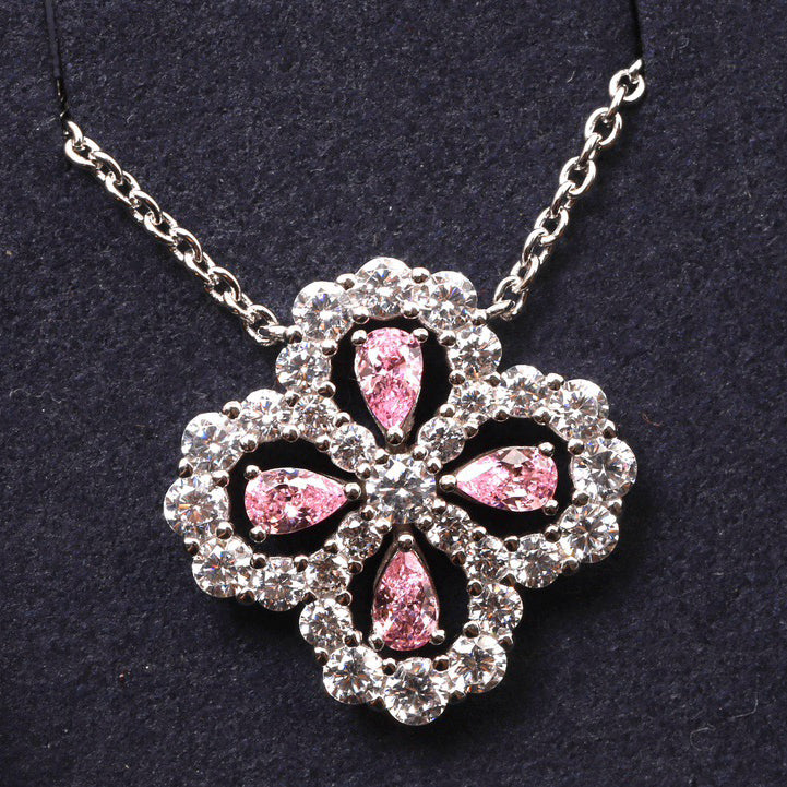 [Elite]LOOP NECKLACE FULL MOTIF DIAMOND 16MM MULTIPLE COLORS