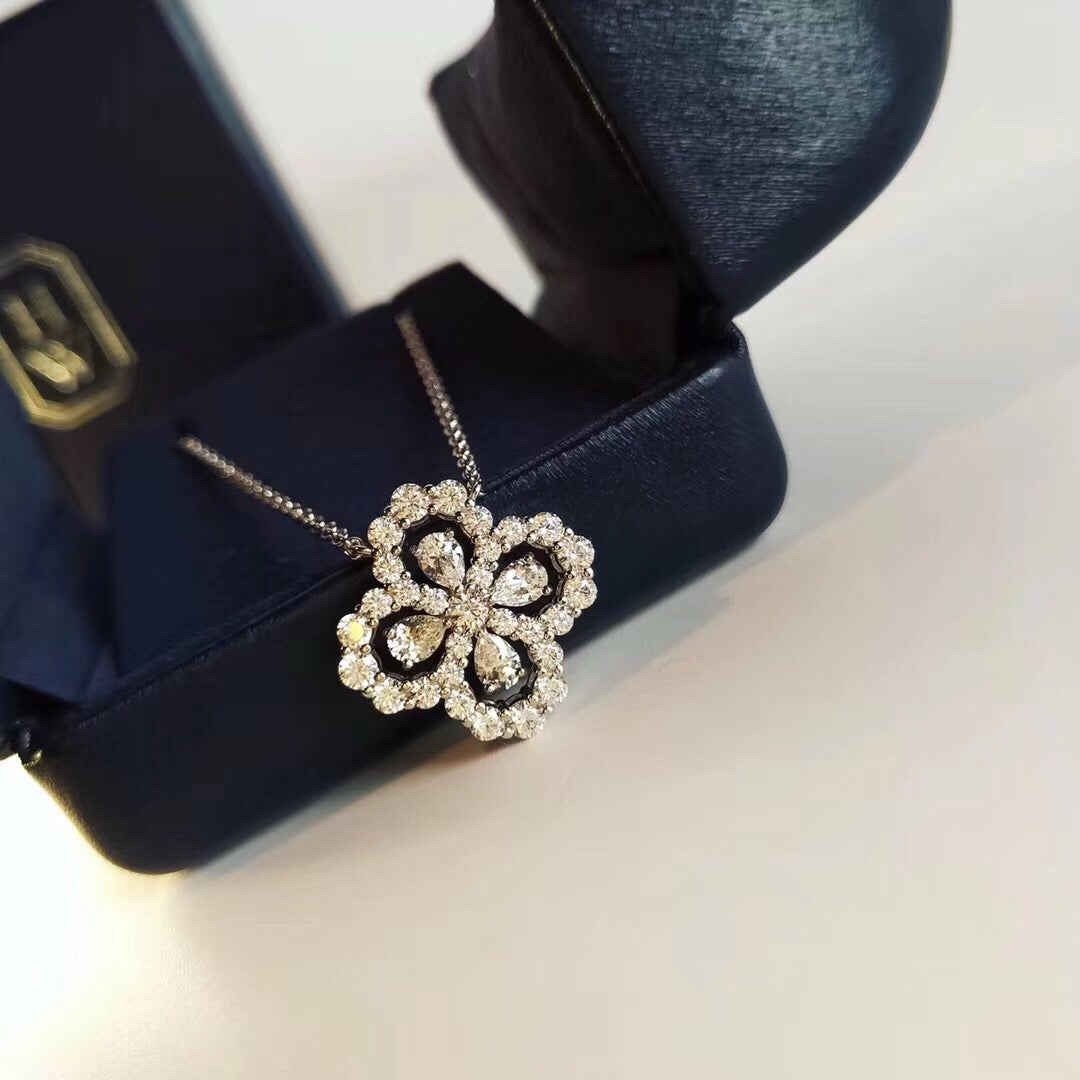 [Elite]LOOP NECKLACE FULL MOTIF DIAMOND 16MM MULTIPLE COLORS