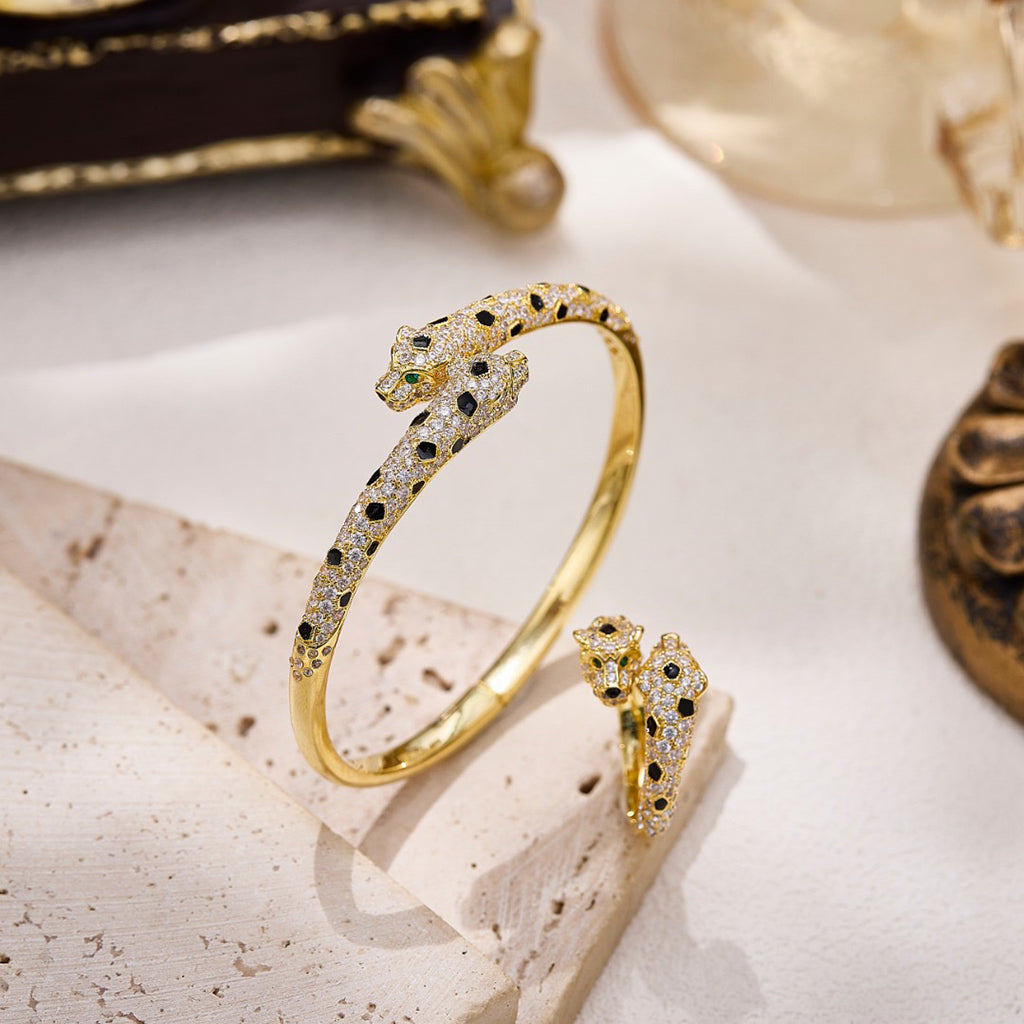 [Elite]PANTHERE DOUBLE HEADED FULL DIAMOND  RING