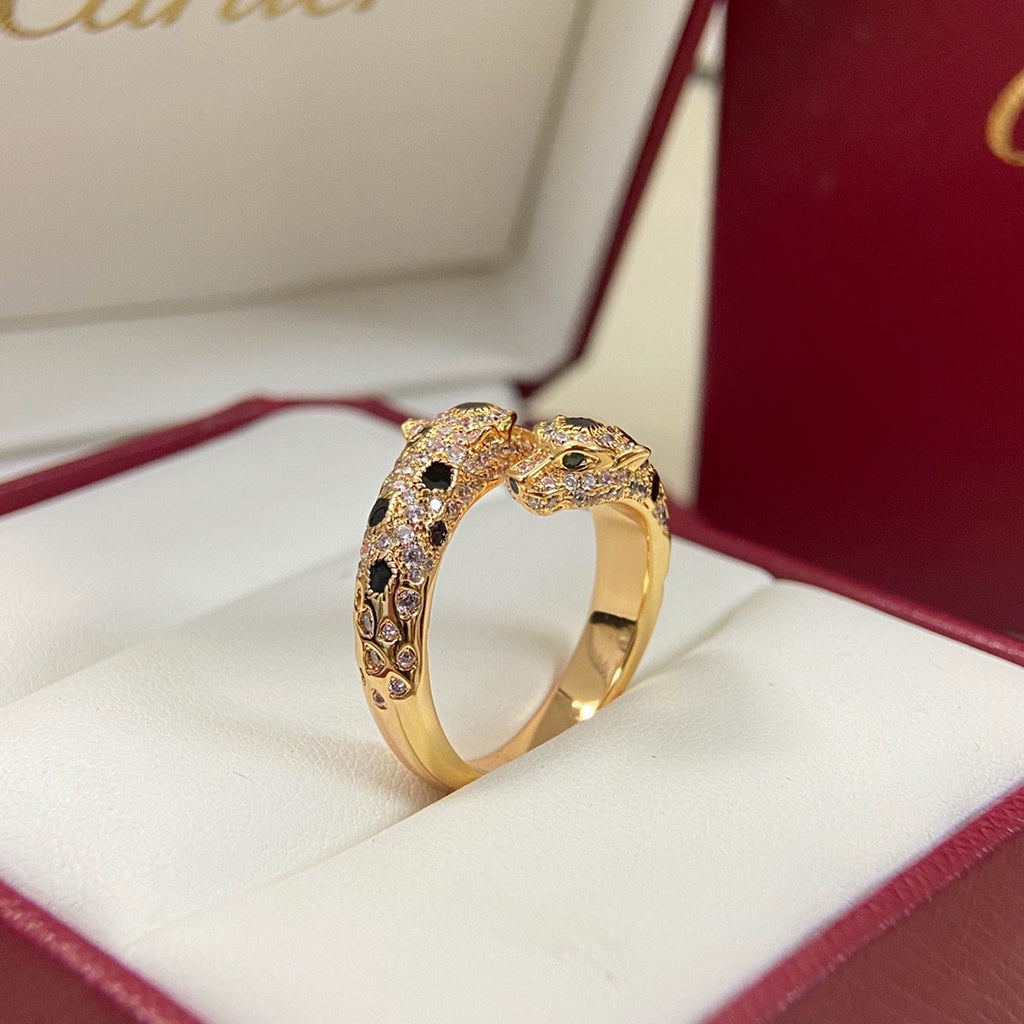 [Elite]PANTHERE DOUBLE HEADED FULL DIAMOND  RING
