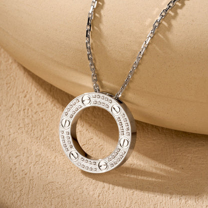 [Elite]LOVE NECKLACE 16MM  FULL DIAMOND