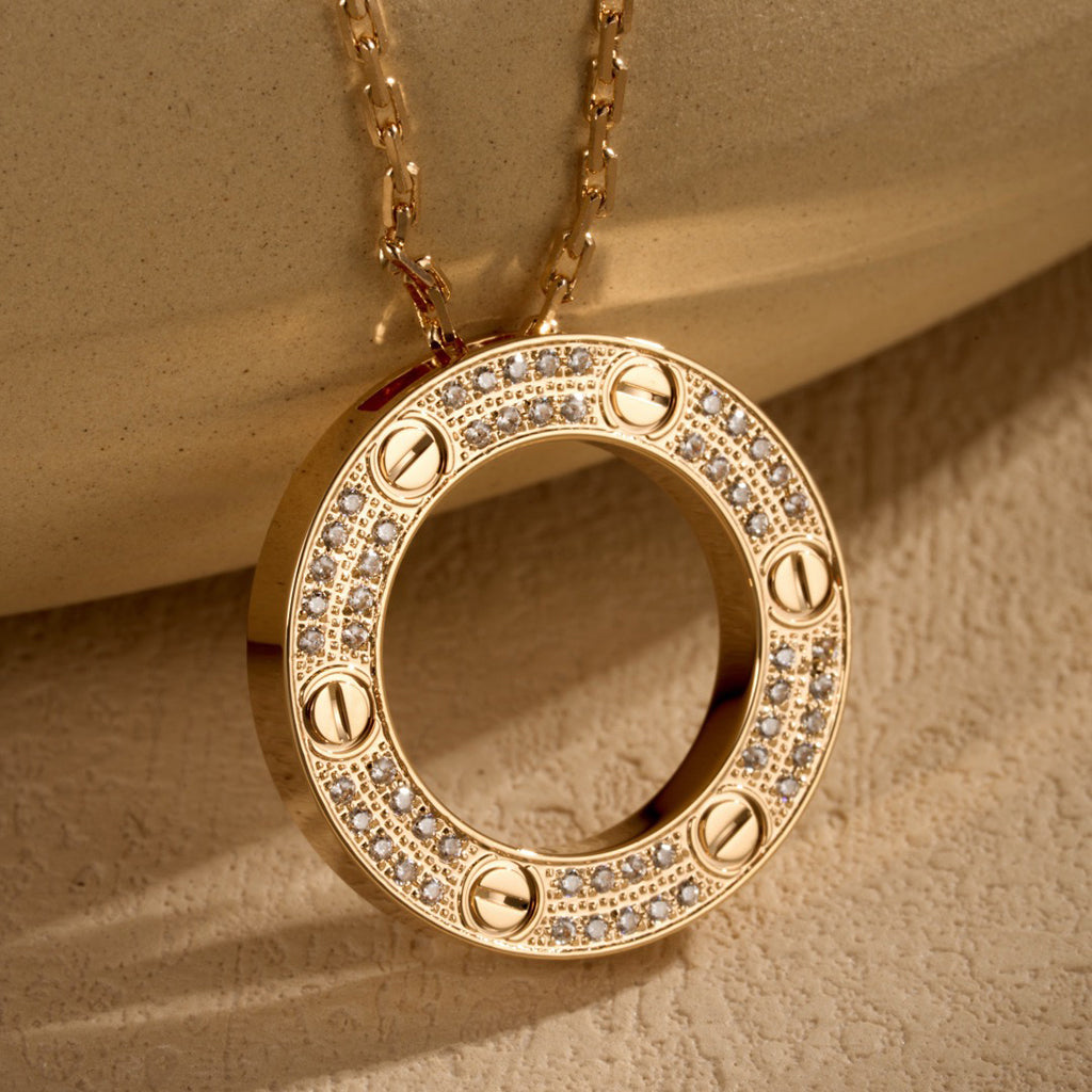 [Elite]LOVE NECKLACE 16MM  FULL DIAMOND