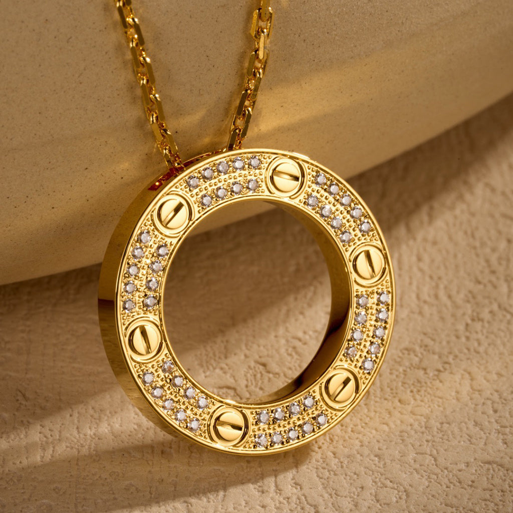 [Elite]LOVE NECKLACE 16MM  FULL DIAMOND
