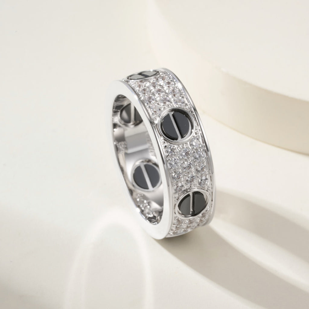 [Elite]LOVE RING 5.5MM DIAMONDS PAVED CERAMIC