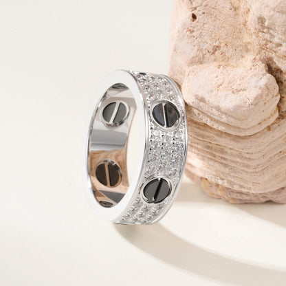 [Elite]LOVE RING 5.5MM DIAMONDS PAVED CERAMIC