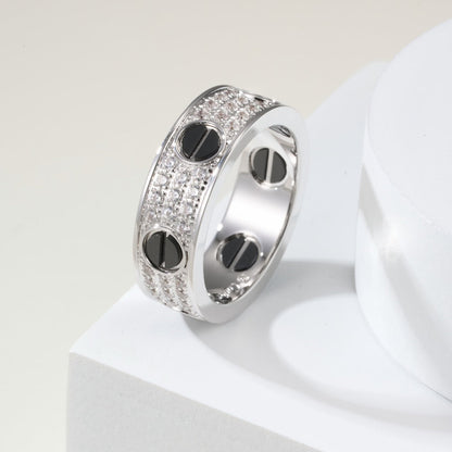 [Elite]LOVE RING 5.5MM DIAMONDS PAVED CERAMIC