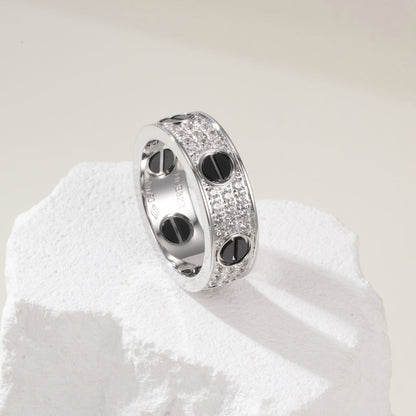 [Elite]LOVE RING 5.5MM DIAMONDS PAVED CERAMIC