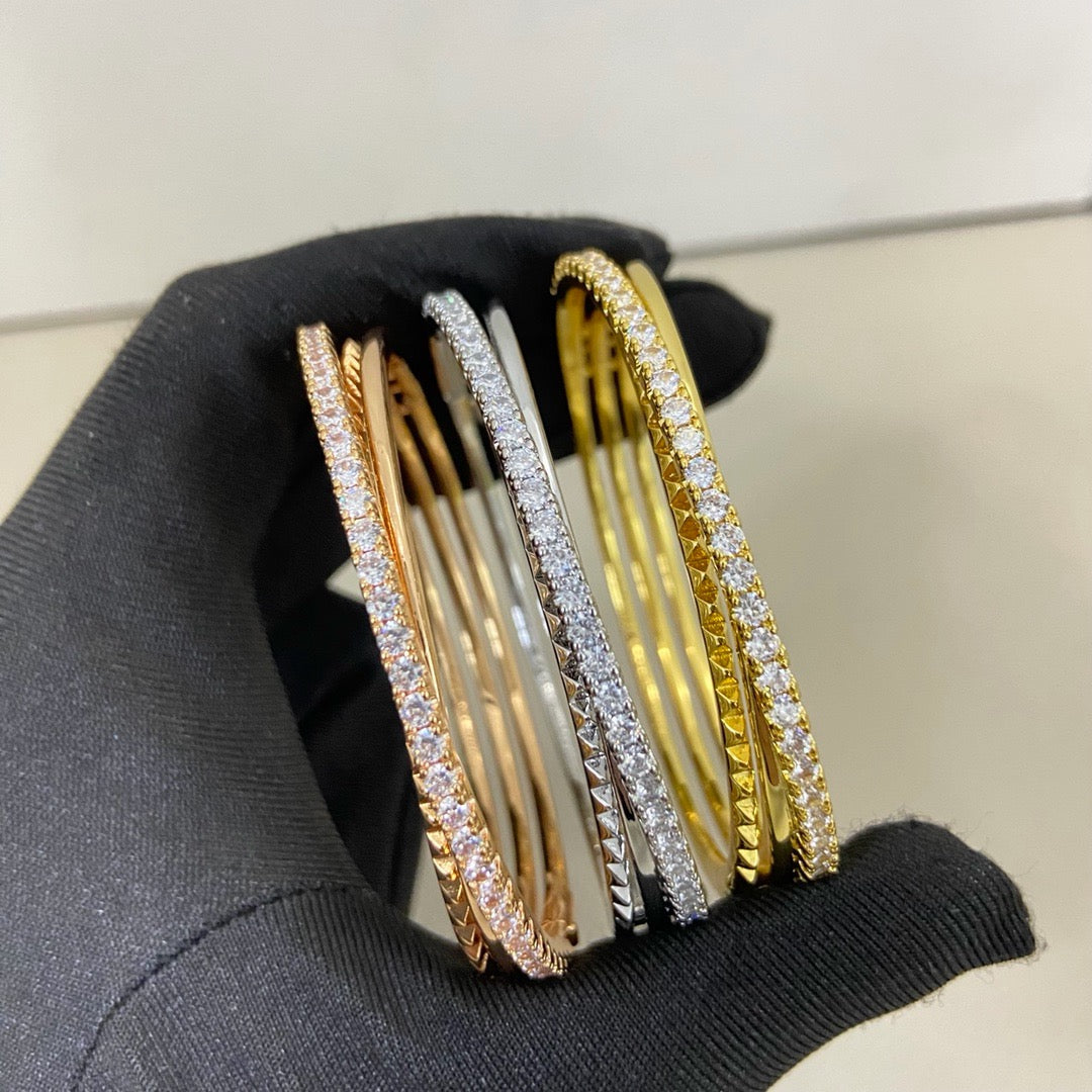 [Elite]ETINCELLE HALF-PAVED DIAMOND BRACELET