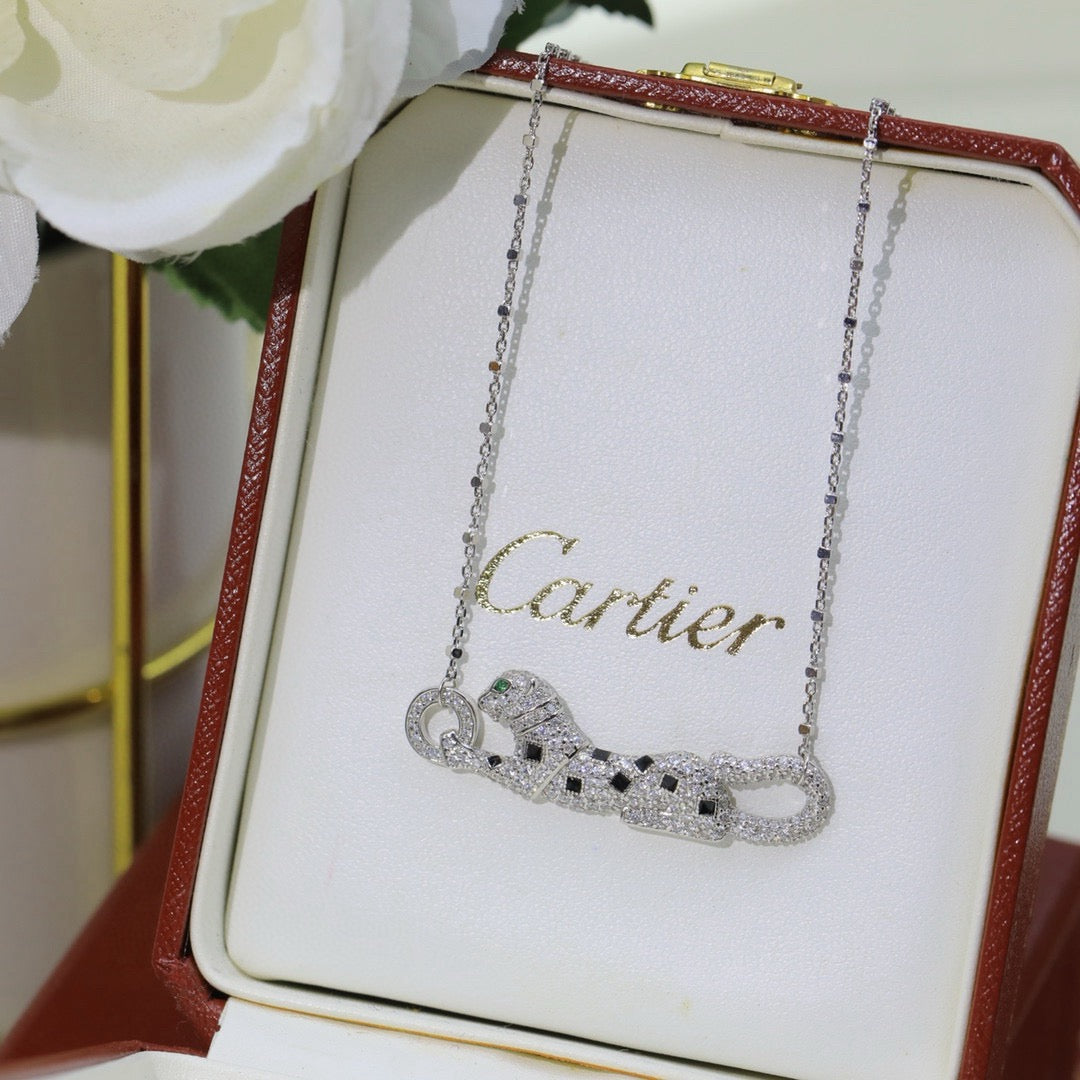 [Elite]PANTHERE PAVED DIAMOND NECKLACE