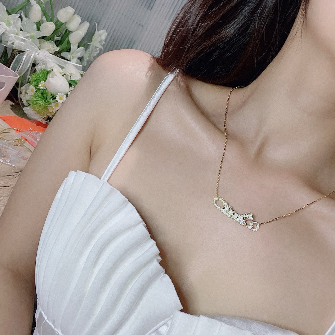 [Elite]PANTHERE PAVED DIAMOND NECKLACE