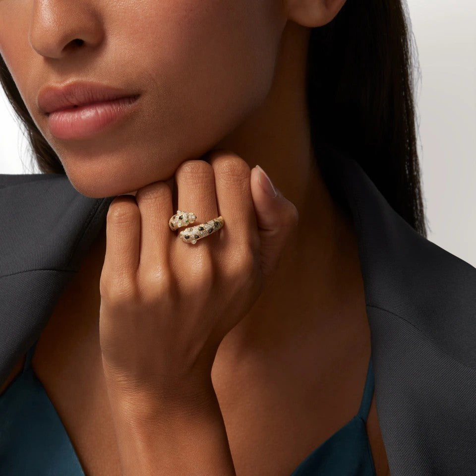 [Elite]PANTHERE DOUBLE HEADED FULL DIAMOND  RING