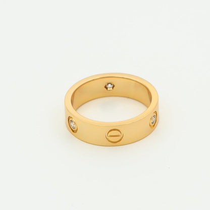 [Elite]LOVE RING 5.5MM 3 DIAMONDS PINK GOLD