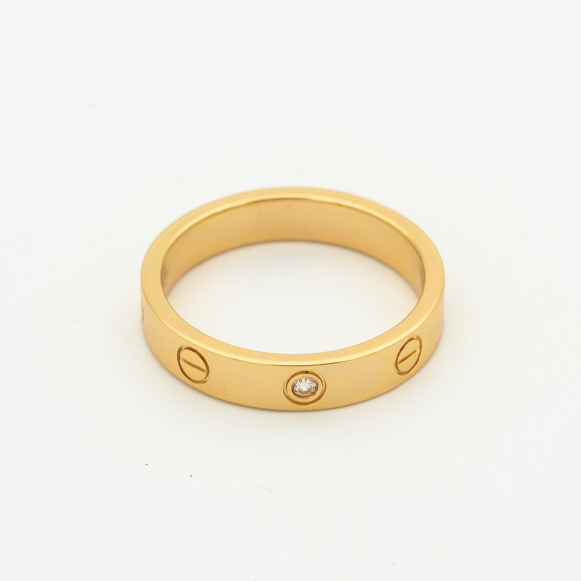 [Elite]LOVE RING 4MM 1 DIAMOND PINK GOLD