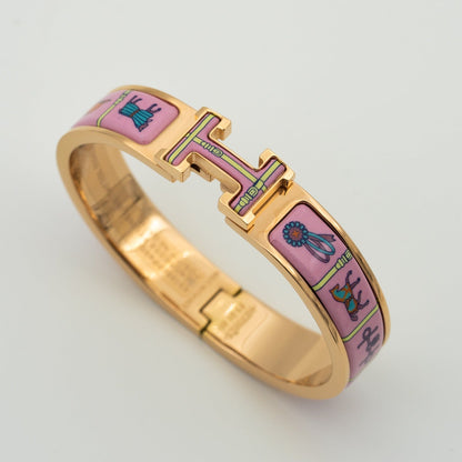 [Elite]H PINK GOLD BRACELET PINK CERAMIC