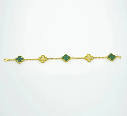 [Elite] CLOVER 5 MOTIF MALACHITE BRACELET COLLECTION