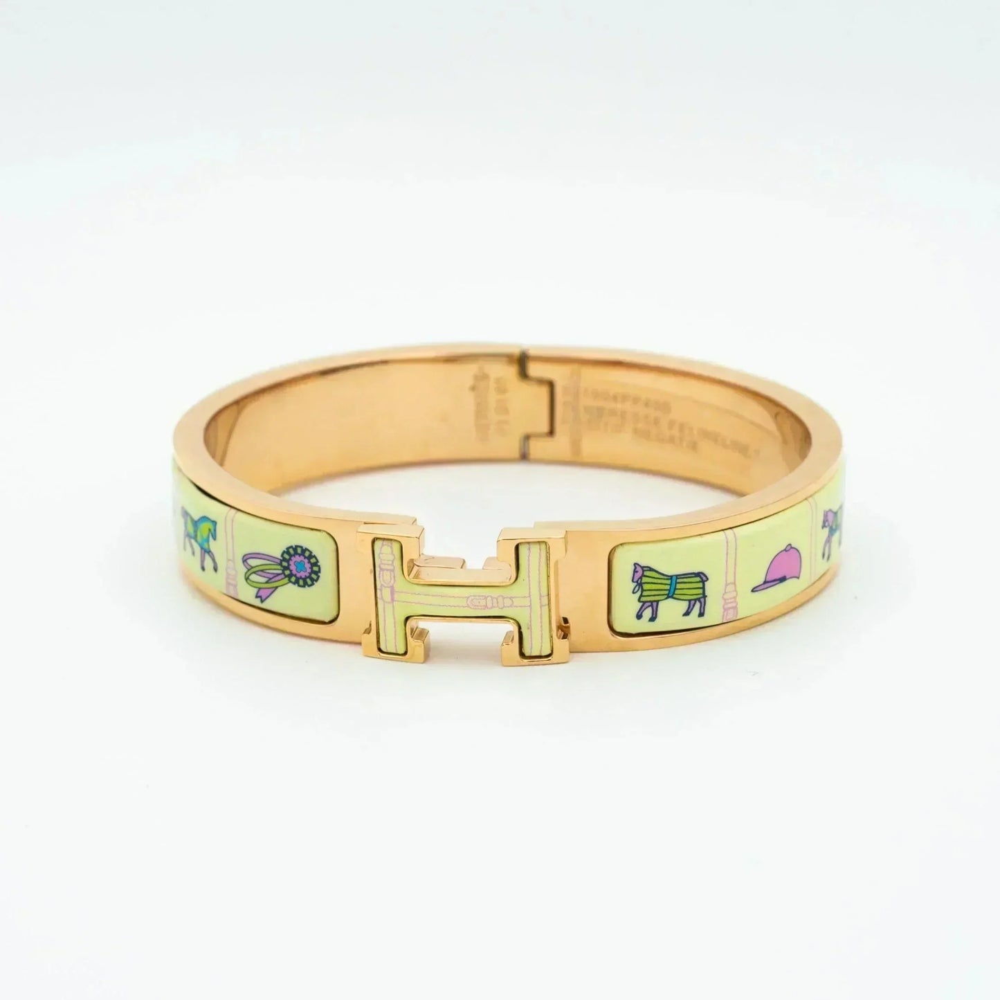 [Elite]H PINK GOLD BRACELET CREAM CERAMIC