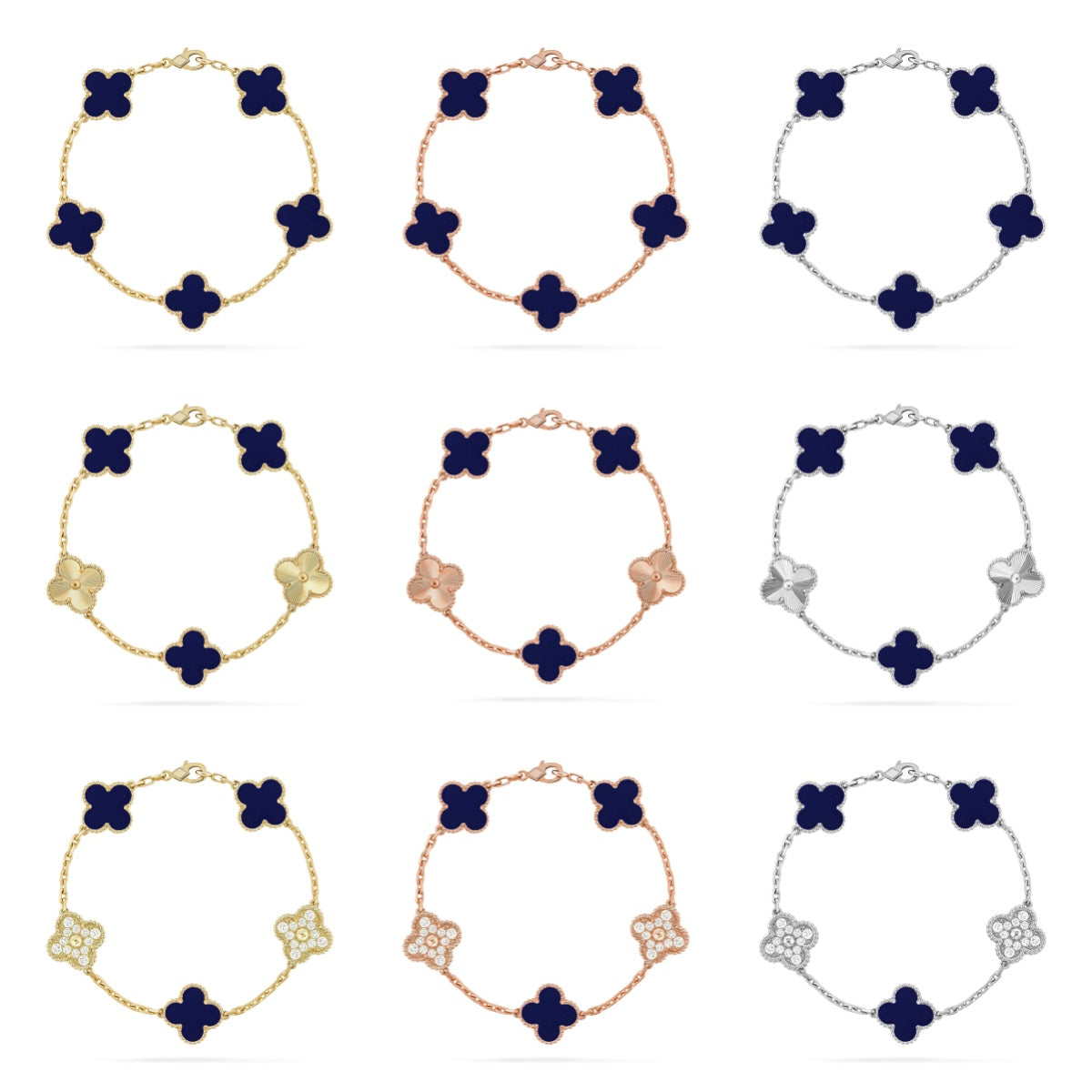 [Elite]CLOVER 5 MOTIF LAPIS LAZULI BRACELET COLLECTION