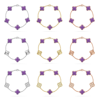 [Elite]CLOVER 5 MOTIF LIGHT PURPLE BRACELET COLLECTION