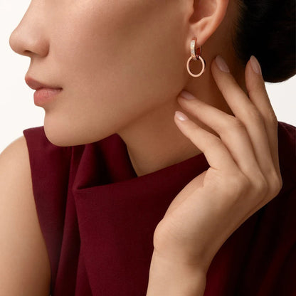 [Elite]LOVE 3.3MM DANGLE HALF DIAMOND EARRINGS