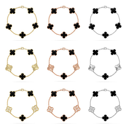 [Elite] CLOVER 5 MOTIF ONYXS BRACELET COLLECTION