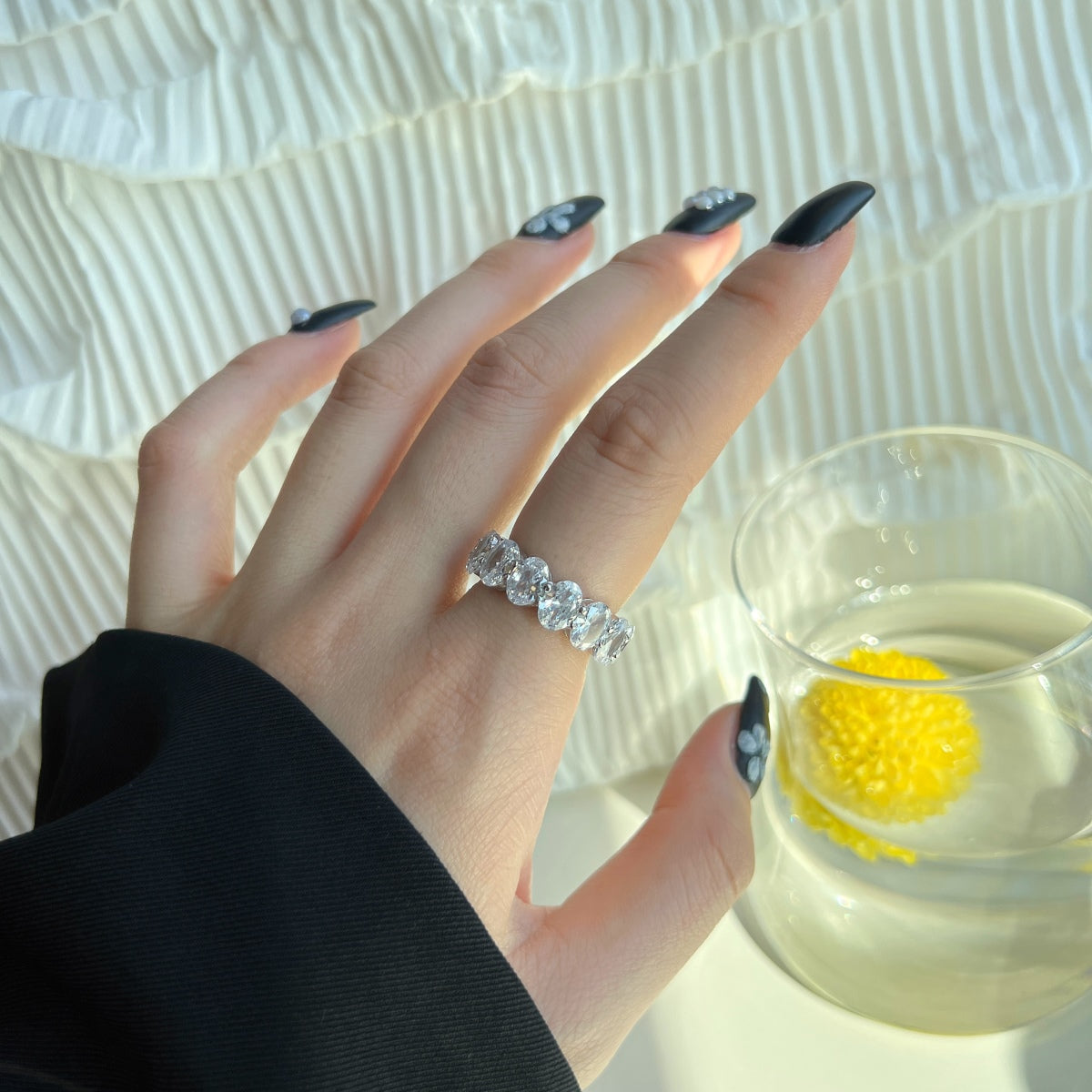 [Elite]Dainty Elongated Cushion Cut Tennis Ring