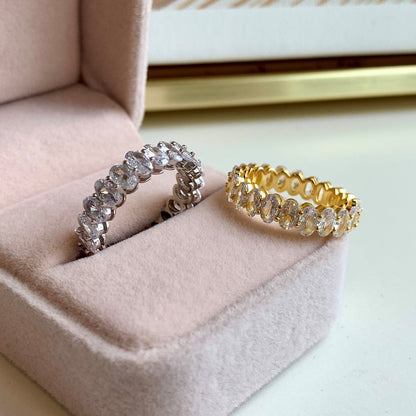 [Elite]Ornate Oval Cut Tennis Ring
