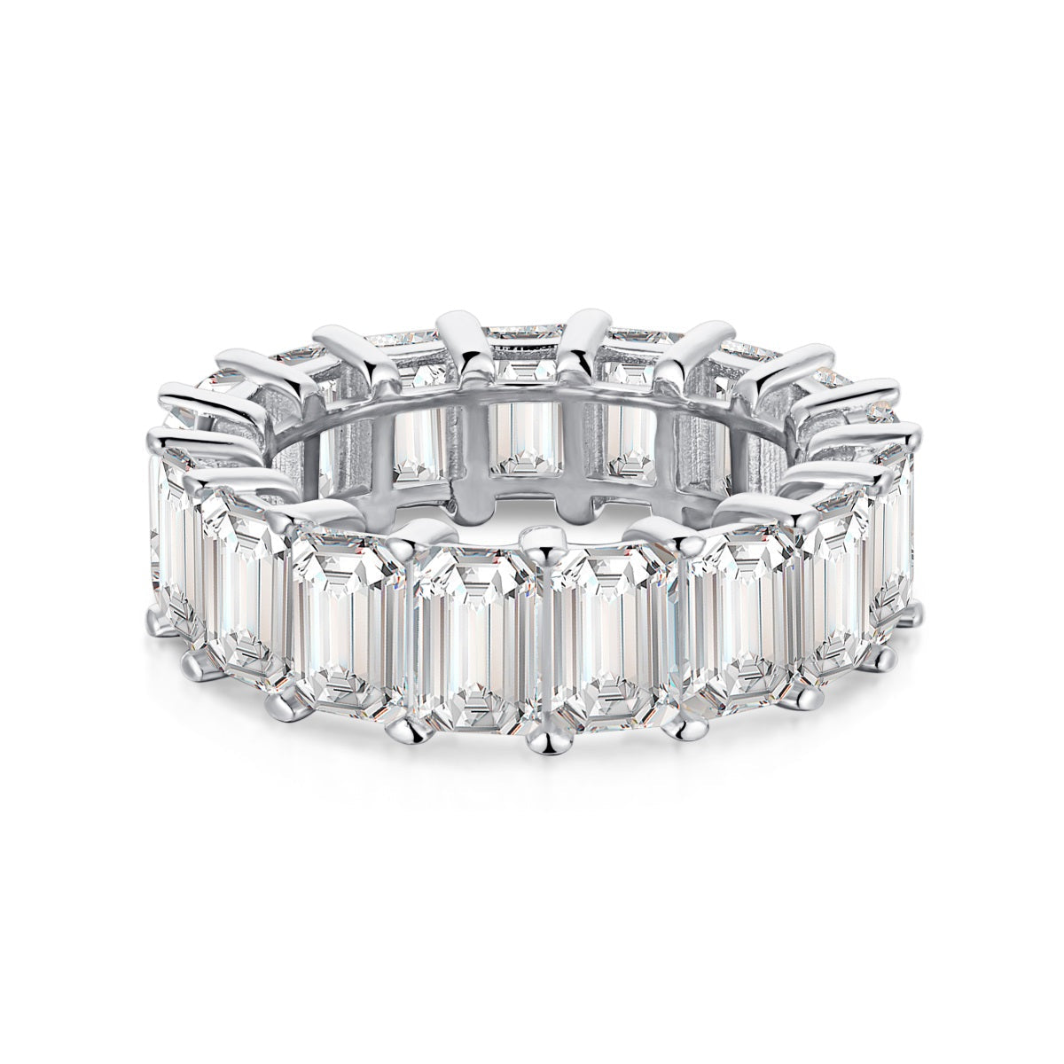 [Elite]0.75 Carat Elegant Emerald Cut Tennis Ring