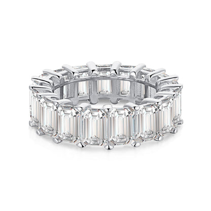 [Elite]0.75 Carat Elegant Emerald Cut Tennis Ring