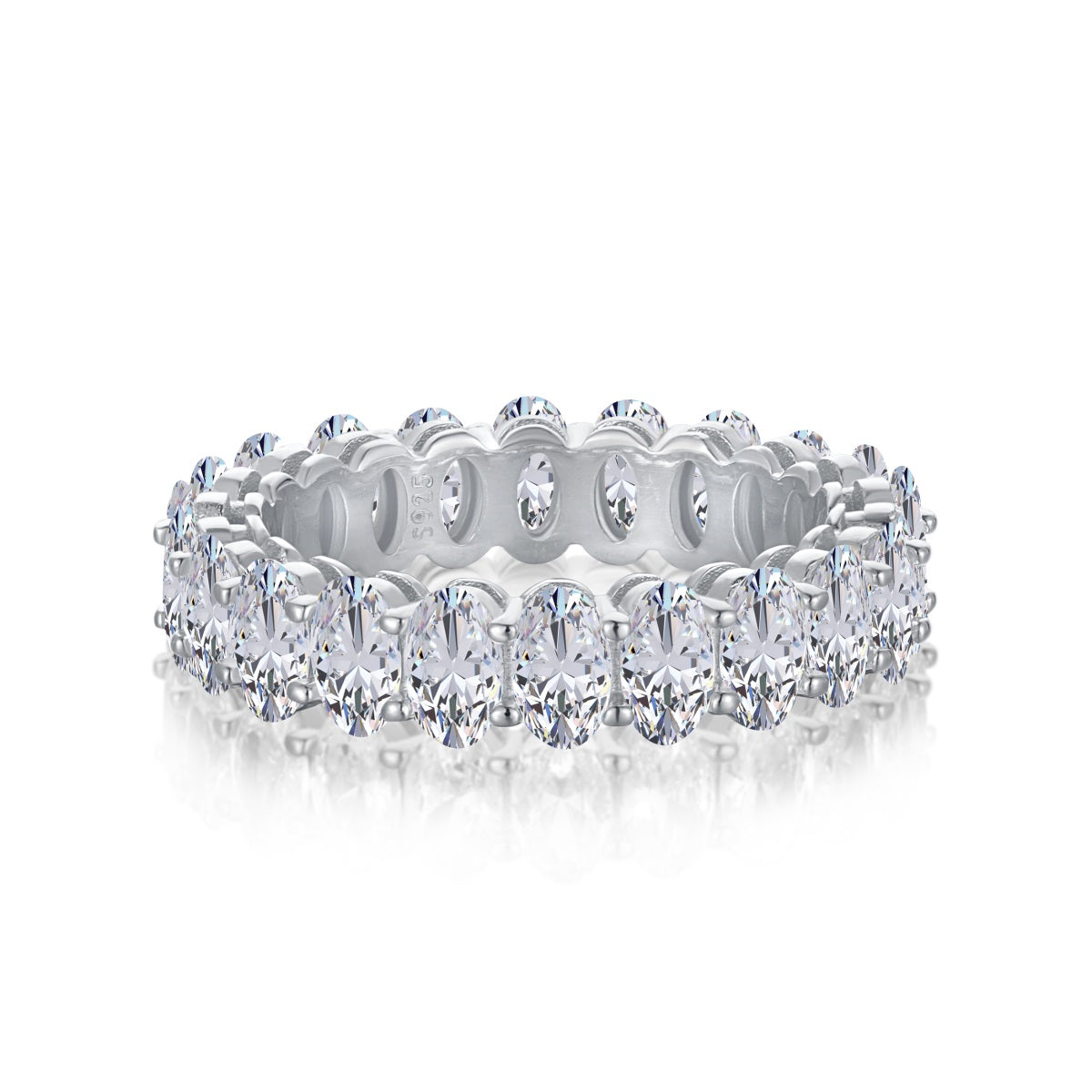 [Elite]Ornate Oval Cut Tennis Ring