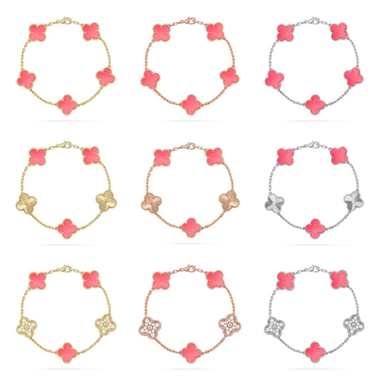 [Elite] CLOVER 5 MOTIFS  PINK MOP BRACELET COLLECTION