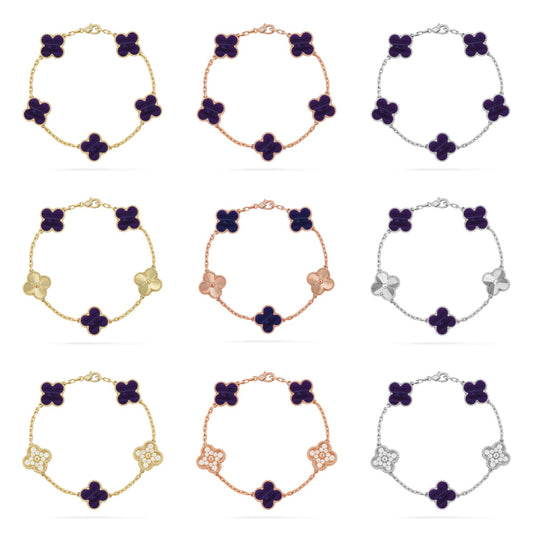 [Elite]CLOVER 5 MOTIF PURPLE STRIPES BRACELET COLLECTION
