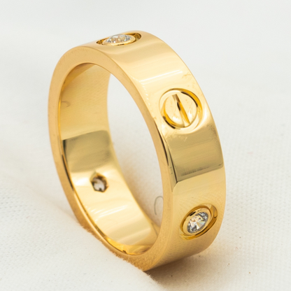 [Elite]LOVE RING 5.5MM 3 DIAMONDS PINK GOLD