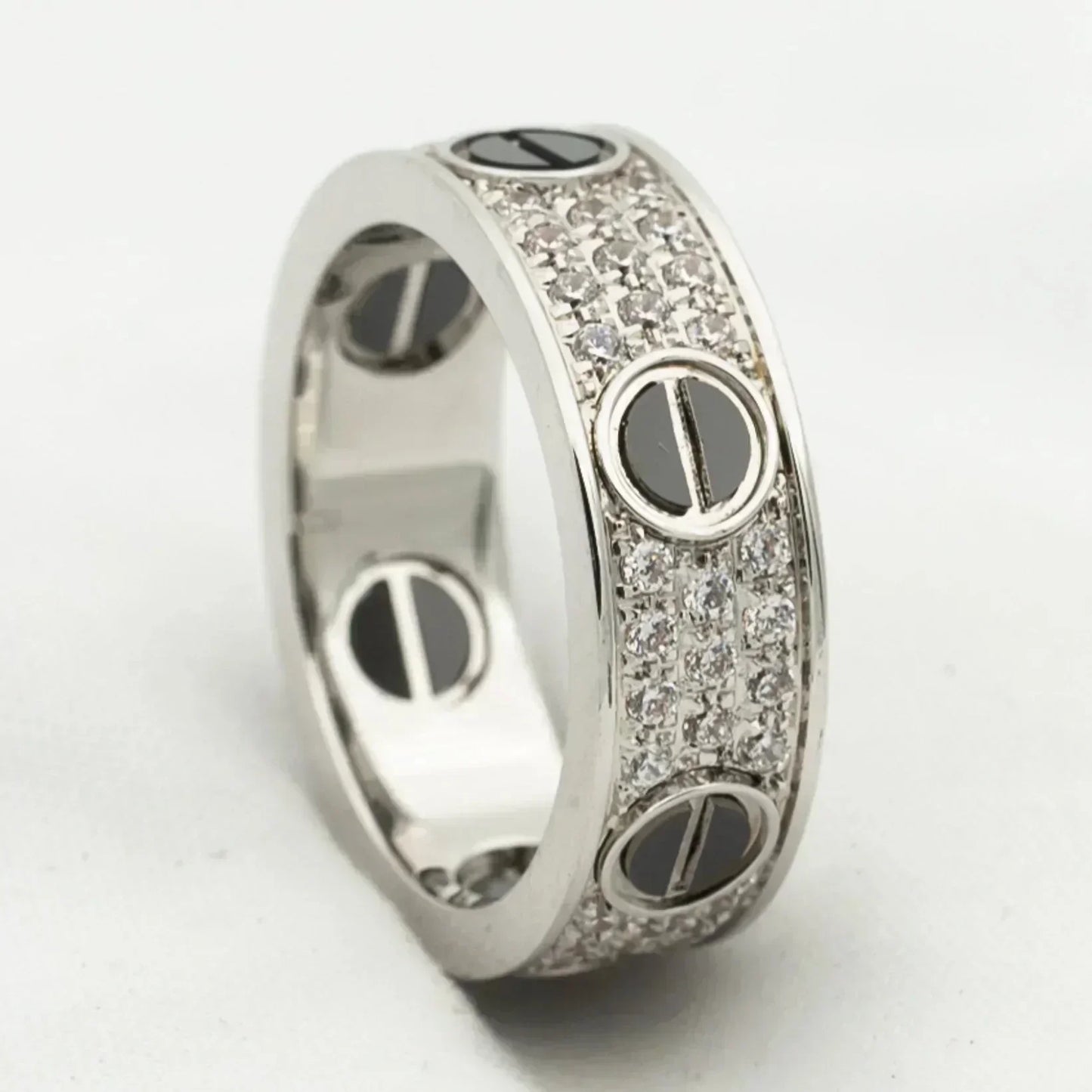 [Elite]LOVE RING 5.5MM DIAMONDS PAVED CERAMIC
