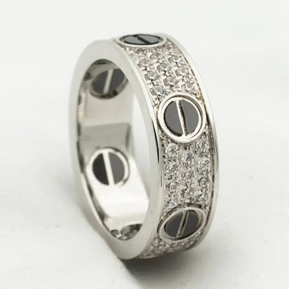 [Elite]LOVE RING 5.5MM DIAMONDS PAVED CERAMIC