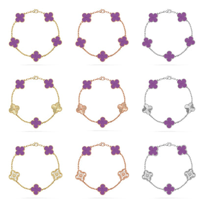 [Elite] CLOVER 5 MOTIF VIOLET BRACELET COLLECTION