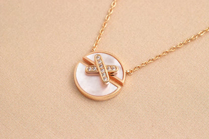 [Elite]JEUX DE ROSE GOLD DIAMOND NECKLACE