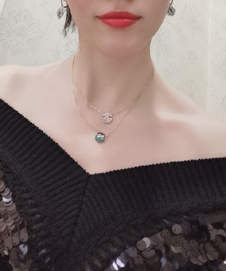 [Elite]JEUX DE PINK GOLD DIAMOND NECKLACE