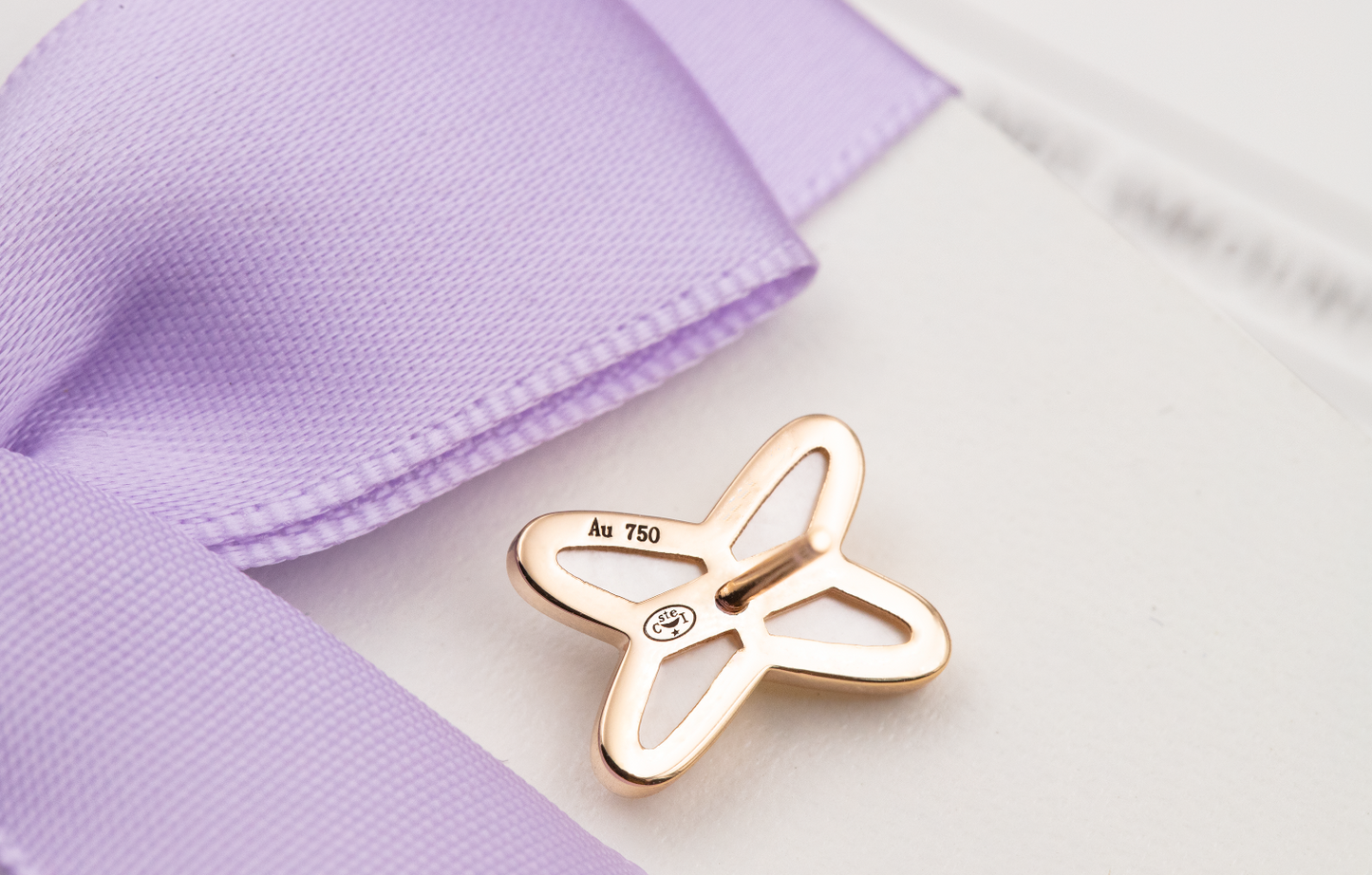 [Elite]JEUX DE WHITE MOP ROSE GOLD DIAMOND EARRINGS