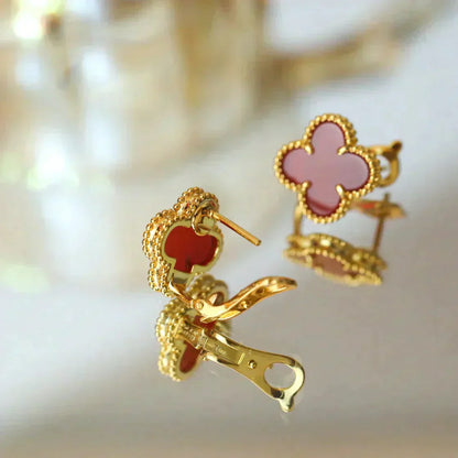 [Elite]CLOVER MEDIUM 1 MOTIFS CARNELIAN  EARRINGS