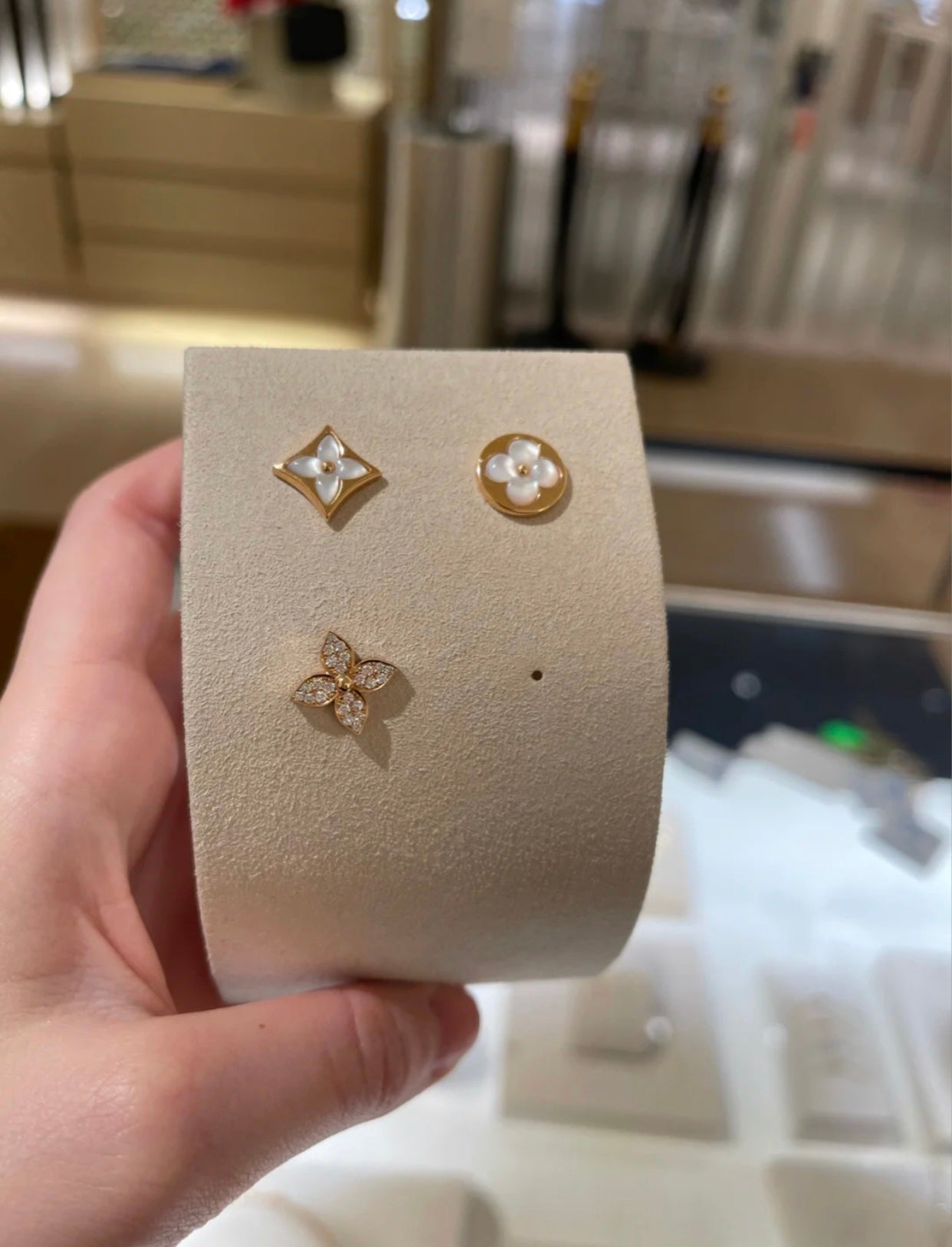 [Elite]STAR BLOSSOM STUD EARRINGS PINK GOLD DIAMONDS